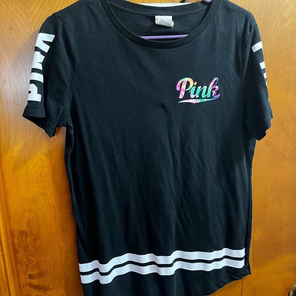 PINK black t shirt
